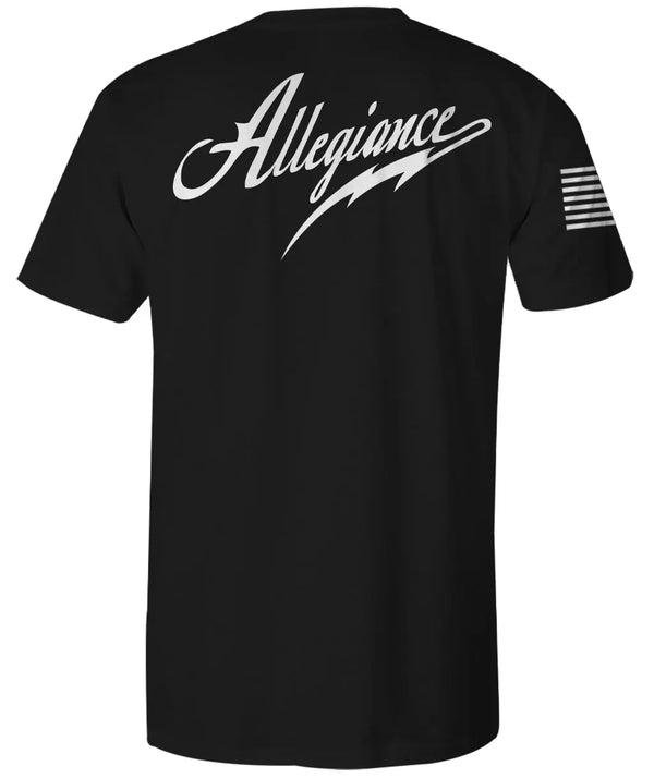 Back of Classic Premium Tee in Black featuring large Classic logo graphic