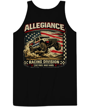 Racing Division Tank back graphic off road truck American flag design