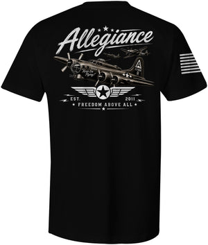 Allegiance Keep Em Flying Tee black vintage military bomber graphic t-shirt