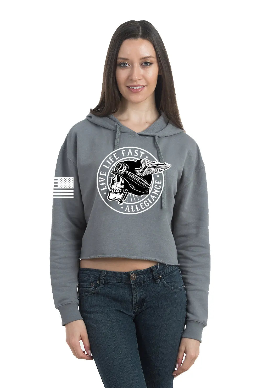 Winged Cropped Hoodie ALLEGIANCE CLOTHING
